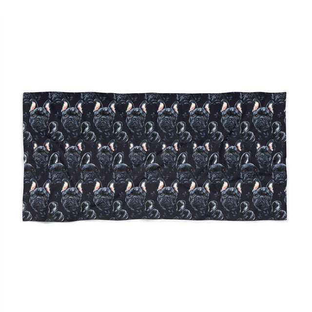 Midnight Frenchie Dreams Beach Towel