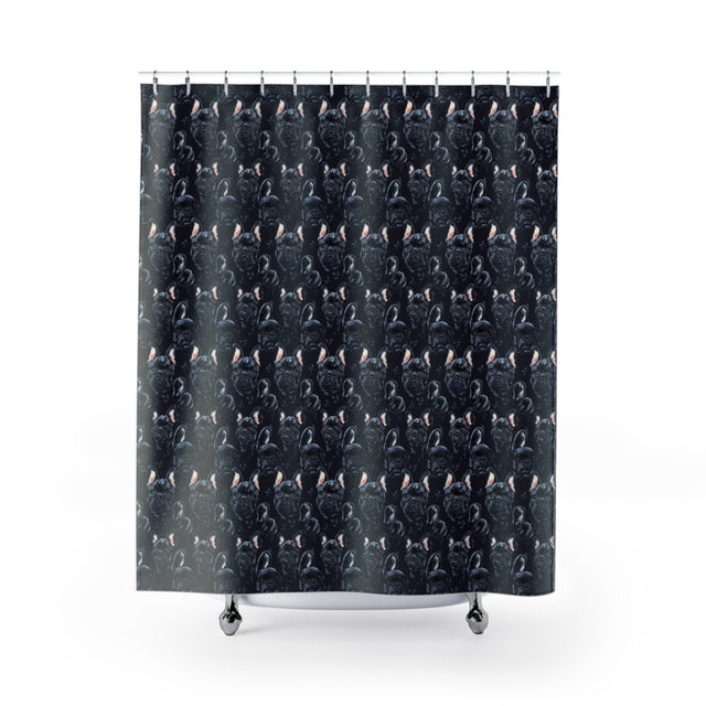 Midnight Frenchie Dreams Shower Curtain