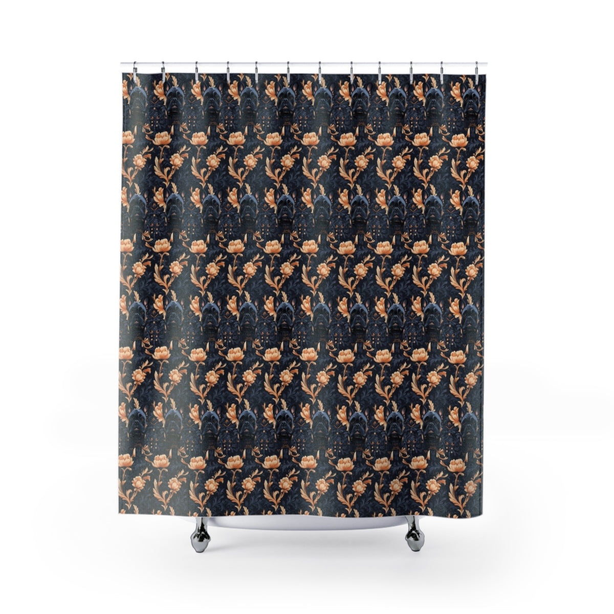 Midnight Frenchie Elegance Shower Curtain
