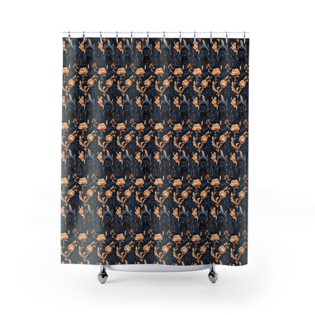 Midnight Frenchie Elegance Shower Curtain