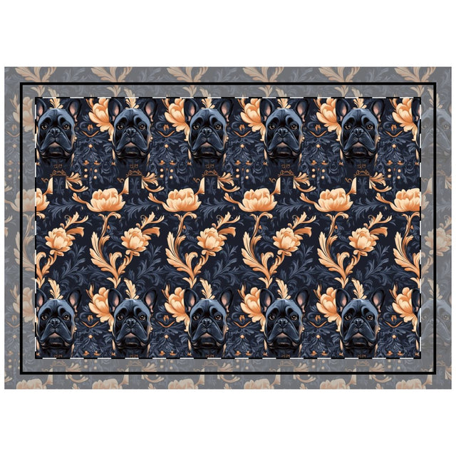 Midnight Frenchie Elegance Throw Pillow
