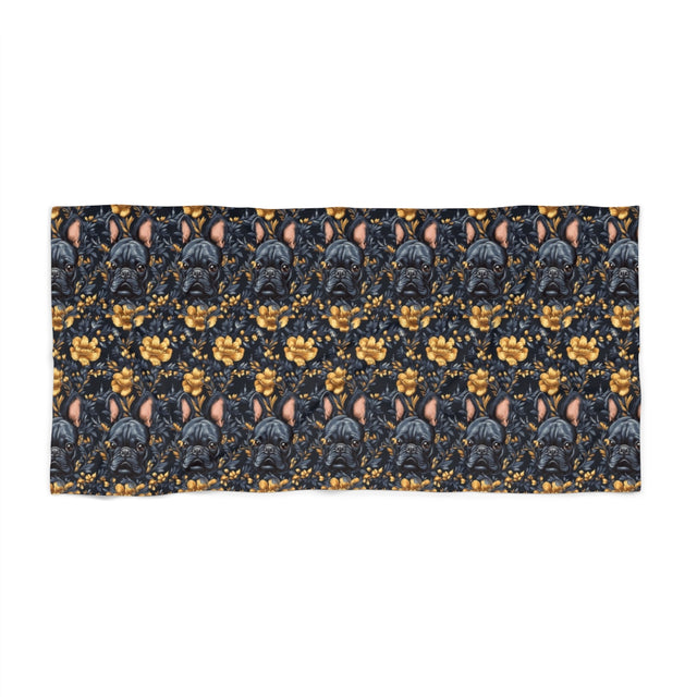 Midnight Garden Frenchies Beach Towel