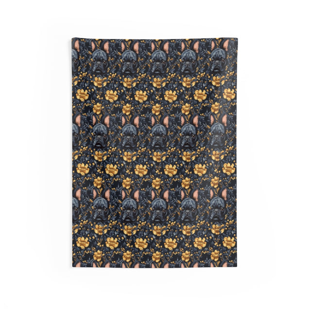 Midnight Garden Frenchies Wall Tapestry
