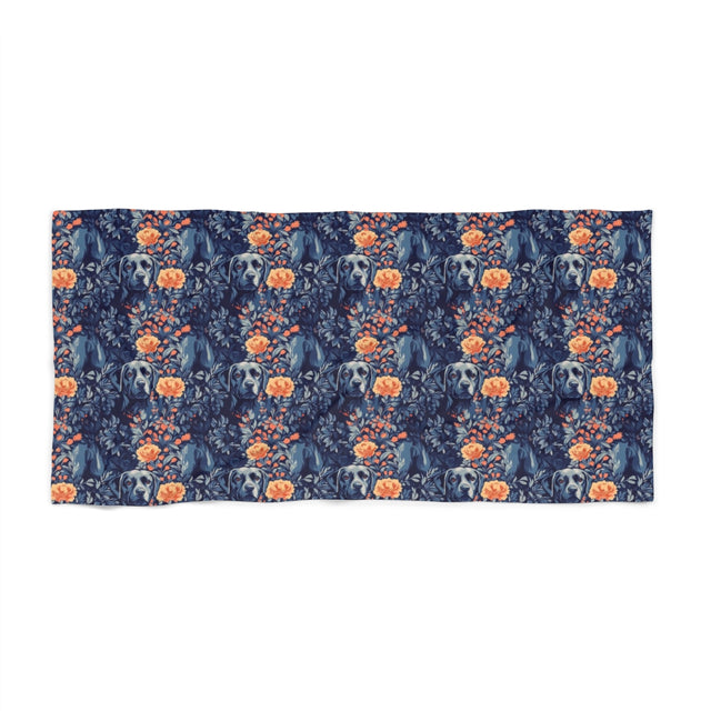 Midnight Garden Labradors Beach Towel