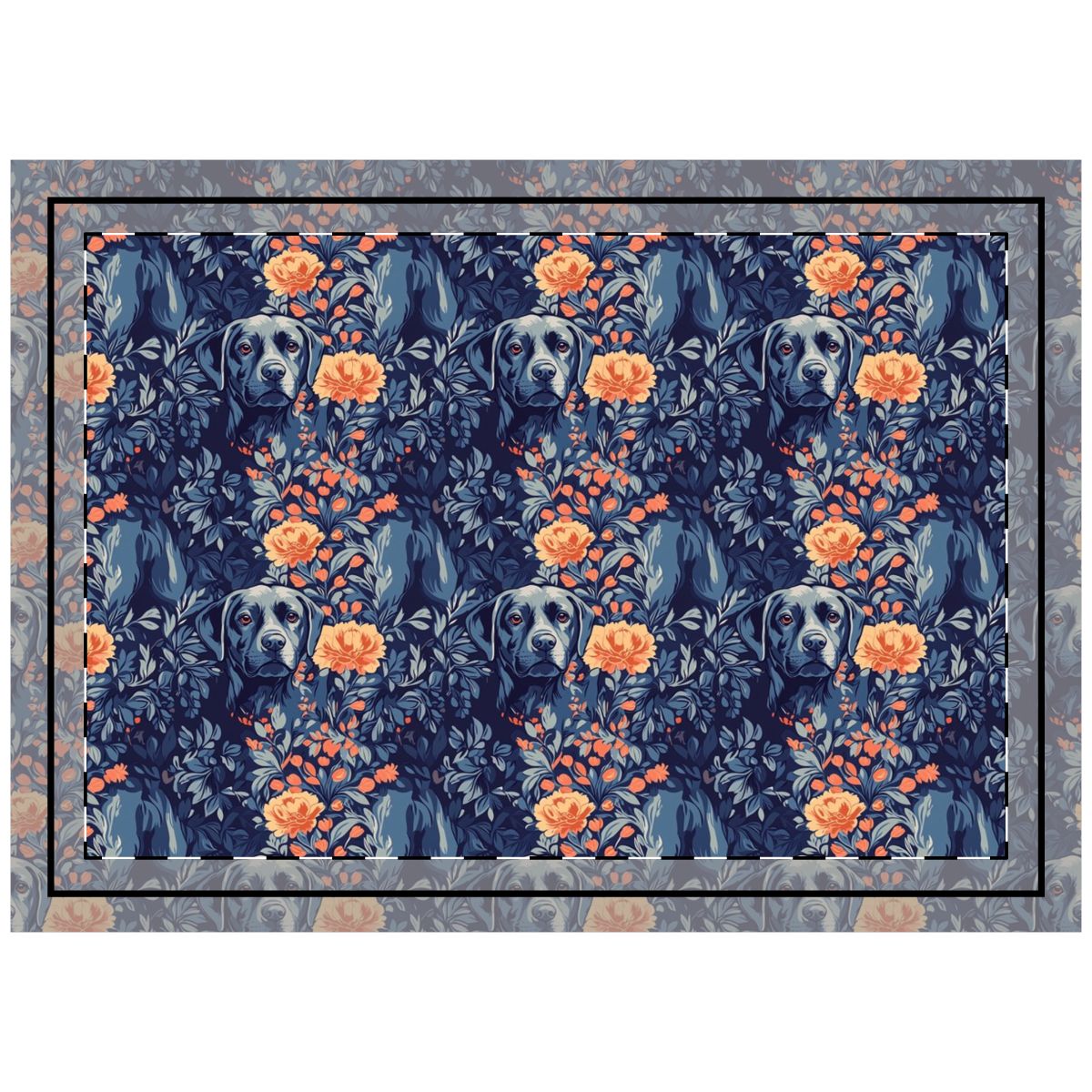 Midnight Garden Labradors Throw Pillow