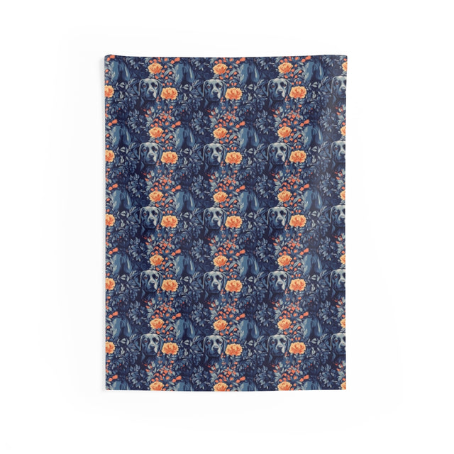 Midnight Garden Labradors Wall Tapestry