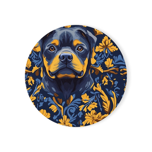 Midnight Gilded Rottweilers Coasters