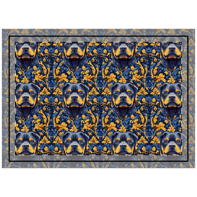 Midnight Gilded Rottweilers Throw Pillow