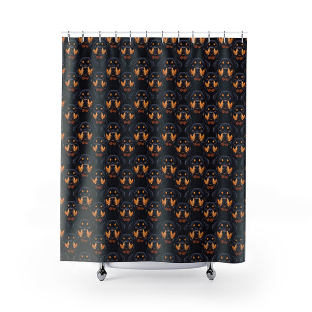 Midnight Guardian Rottweilers Shower Curtain