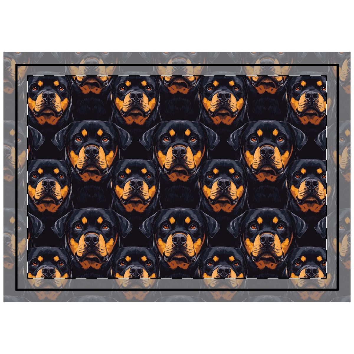 Midnight Guardian Rottweilers Throw Pillow