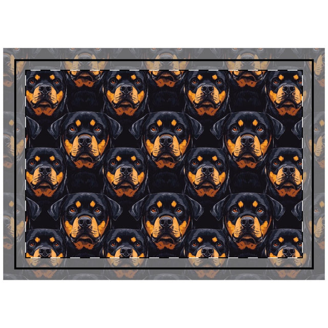Midnight Guardian Rottweilers Throw Pillow