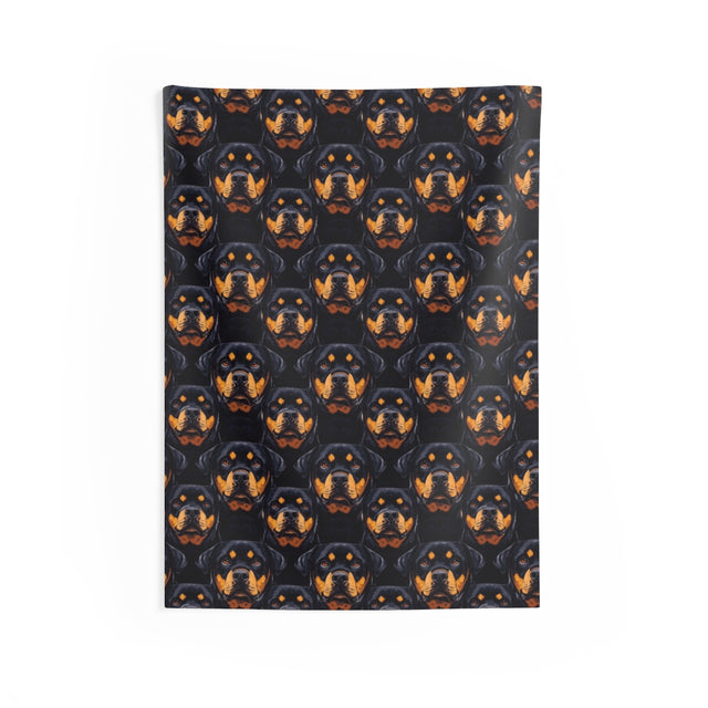 Midnight Guardian Rottweilers Wall Tapestry