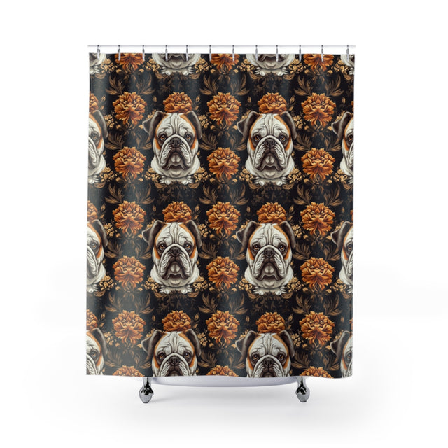 Midnight Majesty Bulldogs Shower Curtain