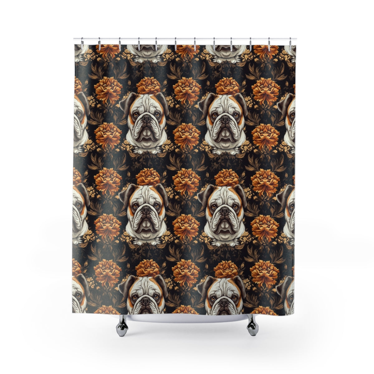 Midnight Majesty Bulldogs Shower Curtain