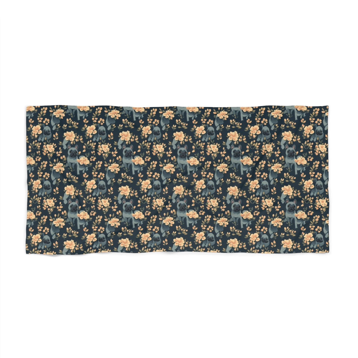 Moonlit Garden French Bulldogs Beach Towel