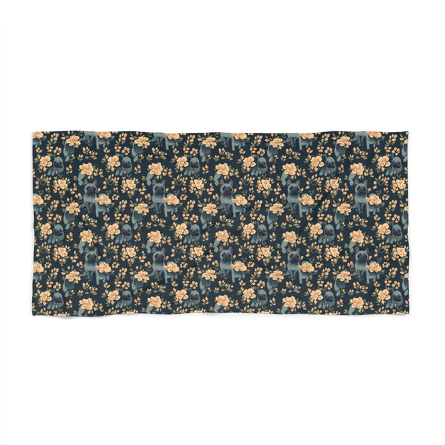 Moonlit Garden French Bulldogs Beach Towel