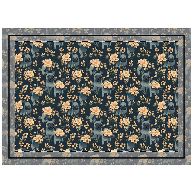 Moonlit Garden French Bulldogs Throw Pillow
