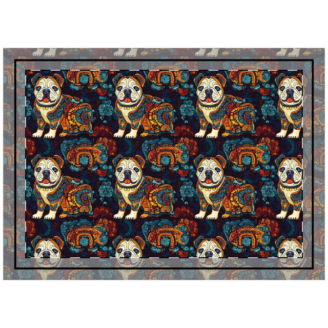 Mystic Mandala Bulldogs Throw Pillow