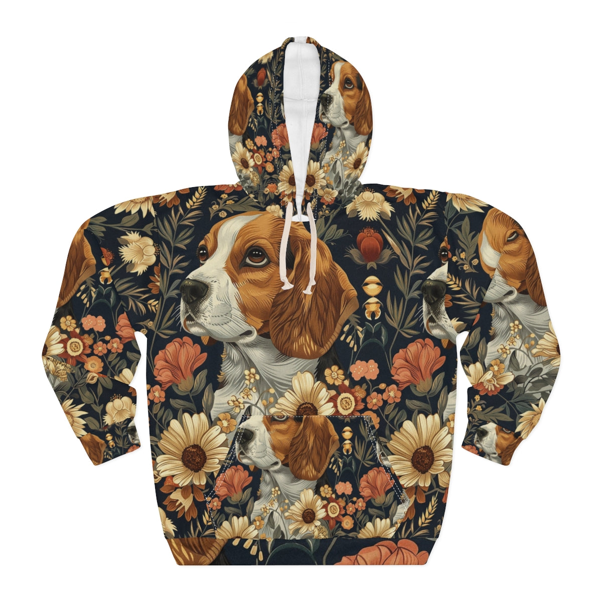 Navy Bloom Beagles Hoodie