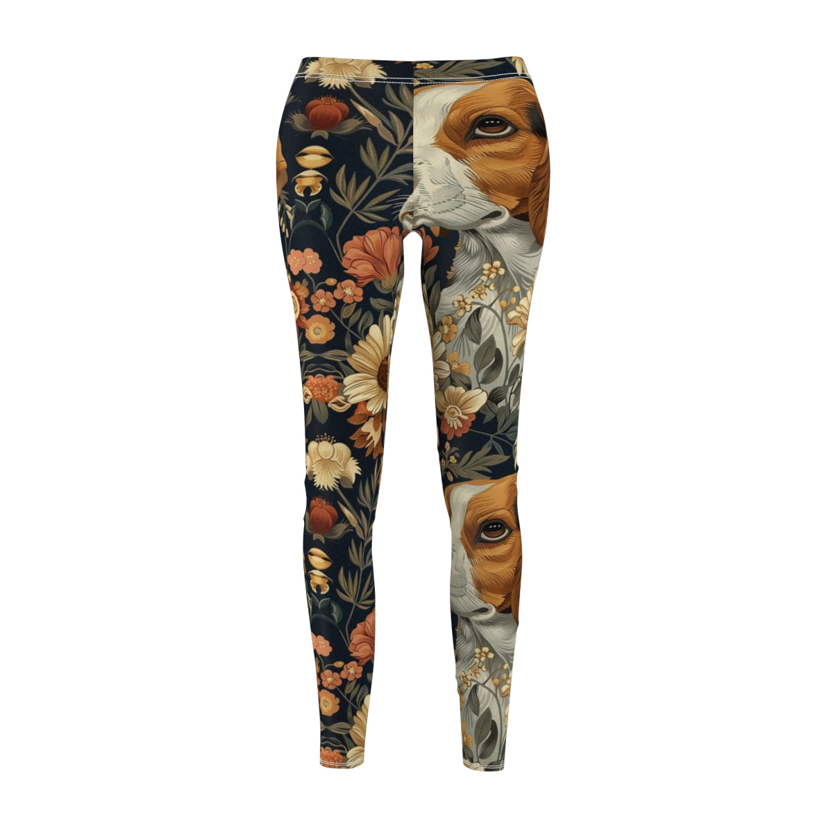 Navy Bloom Beagles Leggings