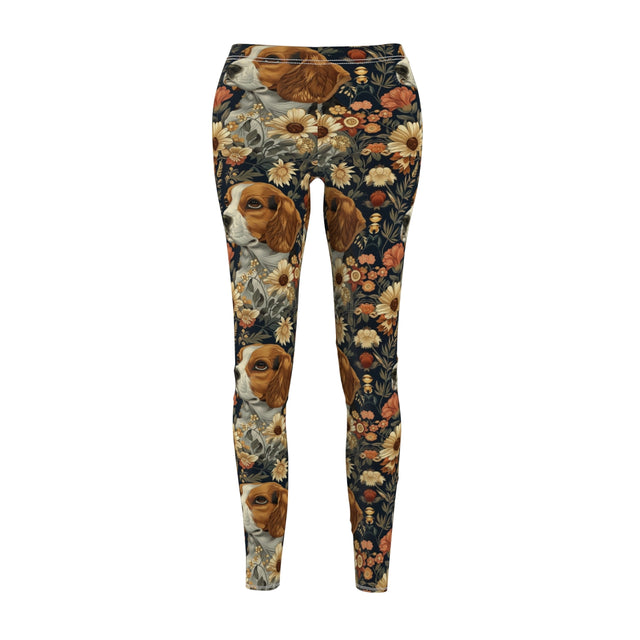 Navy Bloom Beagles Leggings
