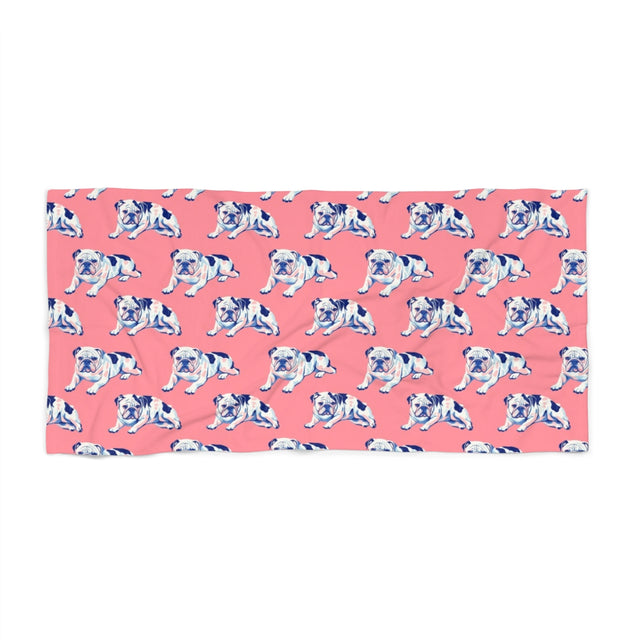 Navy Dreams Bulldogs Beach Towel