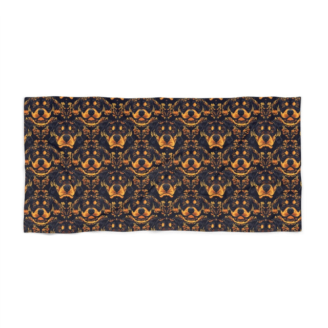 Navy Folk Flames Beach Towel