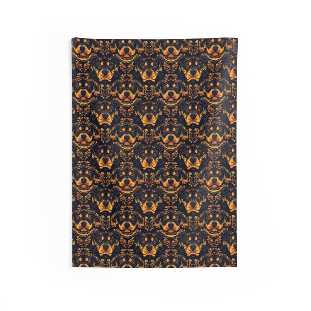 Navy Folk Flames Wall Tapestry
