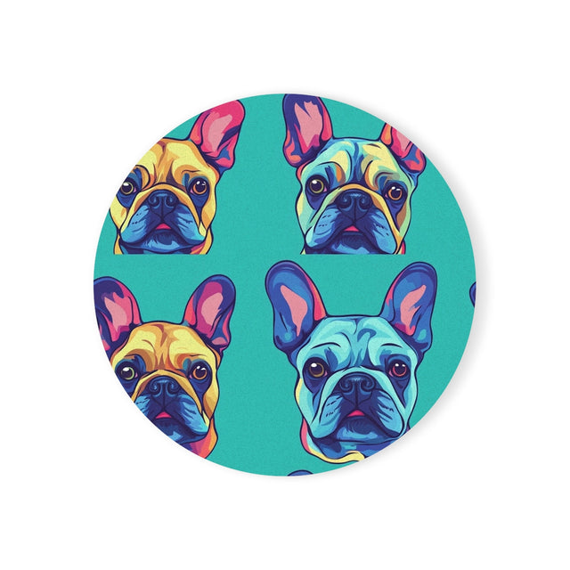 Neon Dreams French Bulldogs Coasters