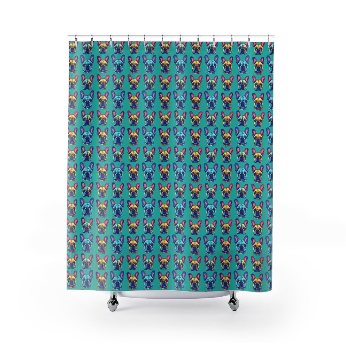 Neon Dreams French Bulldogs Shower Curtain