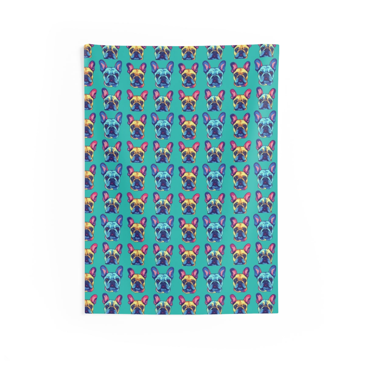 Neon Dreams French Bulldogs Wall Tapestry