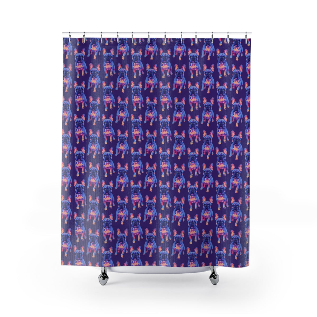 Neon Dreams Frenchies Shower Curtain