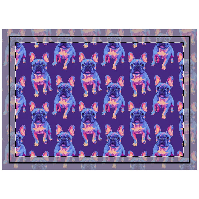Neon Dreams Frenchies Throw Pillow
