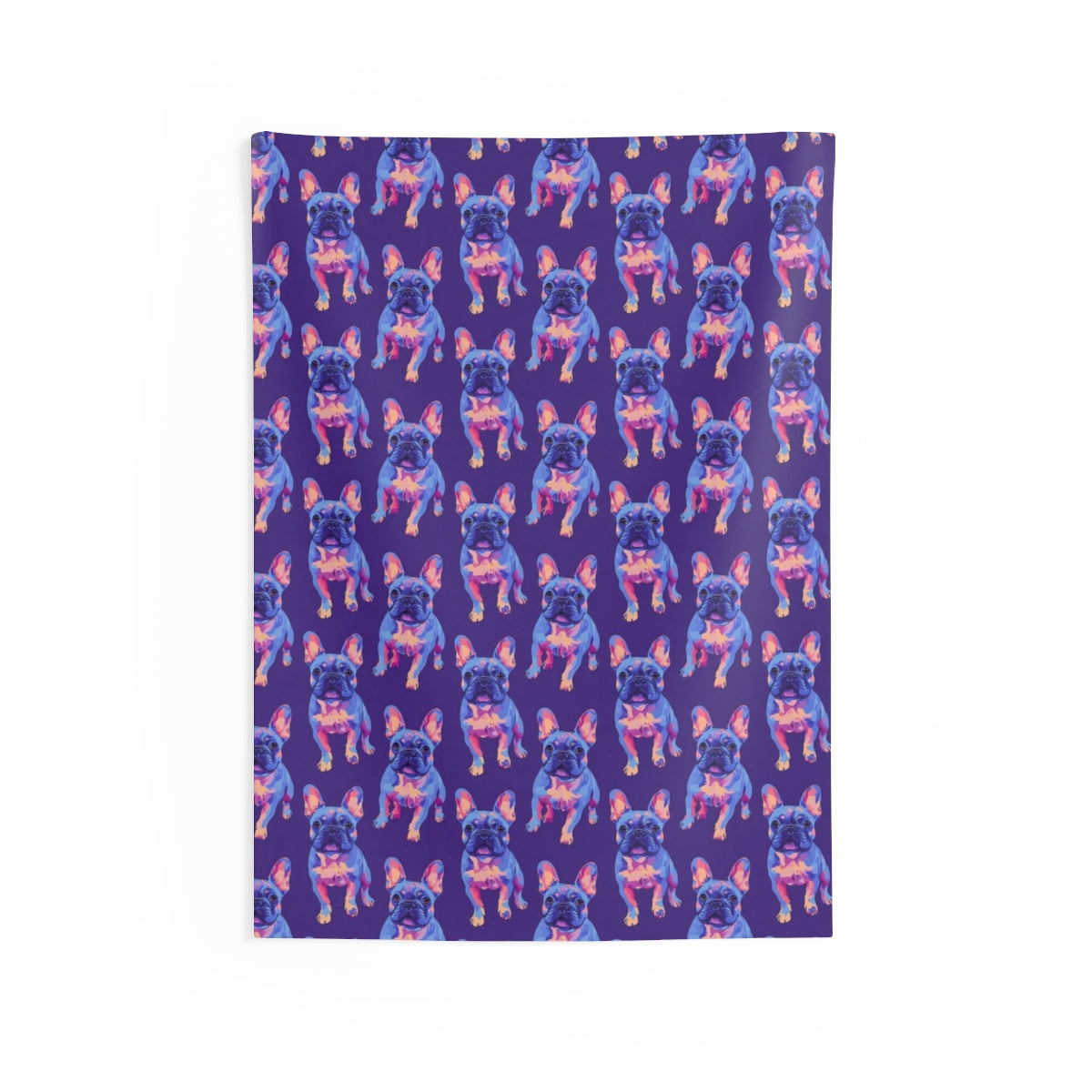 Neon Dreams Frenchies Wall Tapestry