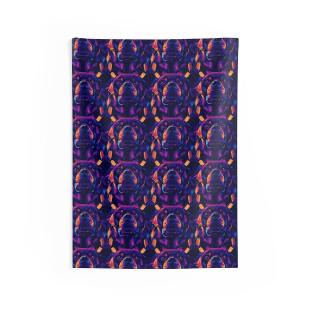 Neon Dreams Rottweiler Wall Tapestry
