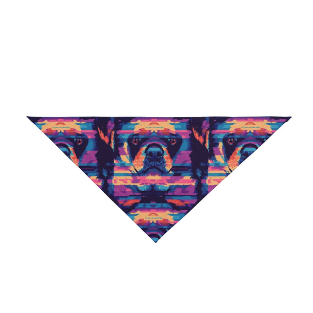 Neon Nostalgia Rottweiler Pet Bandana