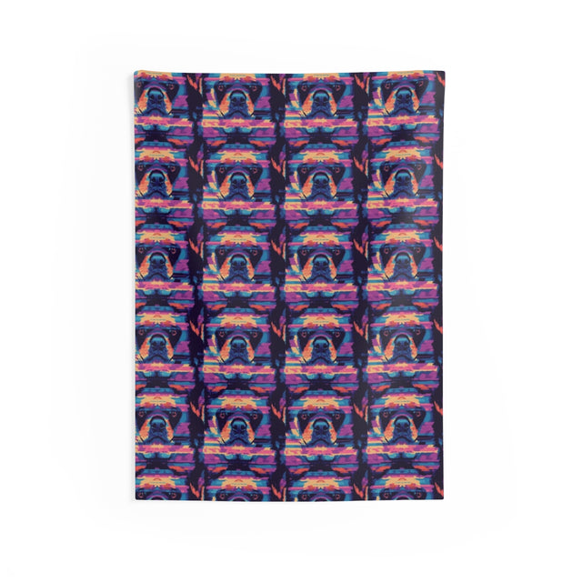 Neon Nostalgia Rottweiler Wall Tapestry
