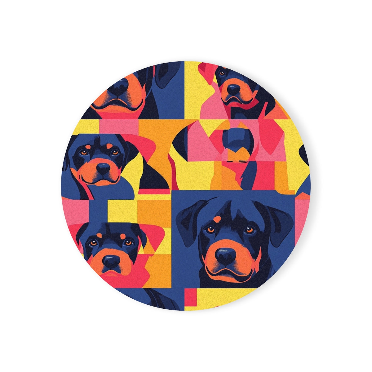 Neon Pop Rottweilers Coasters