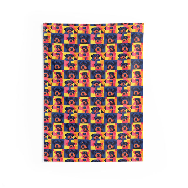 Neon Pop Rottweilers Wall Tapestry