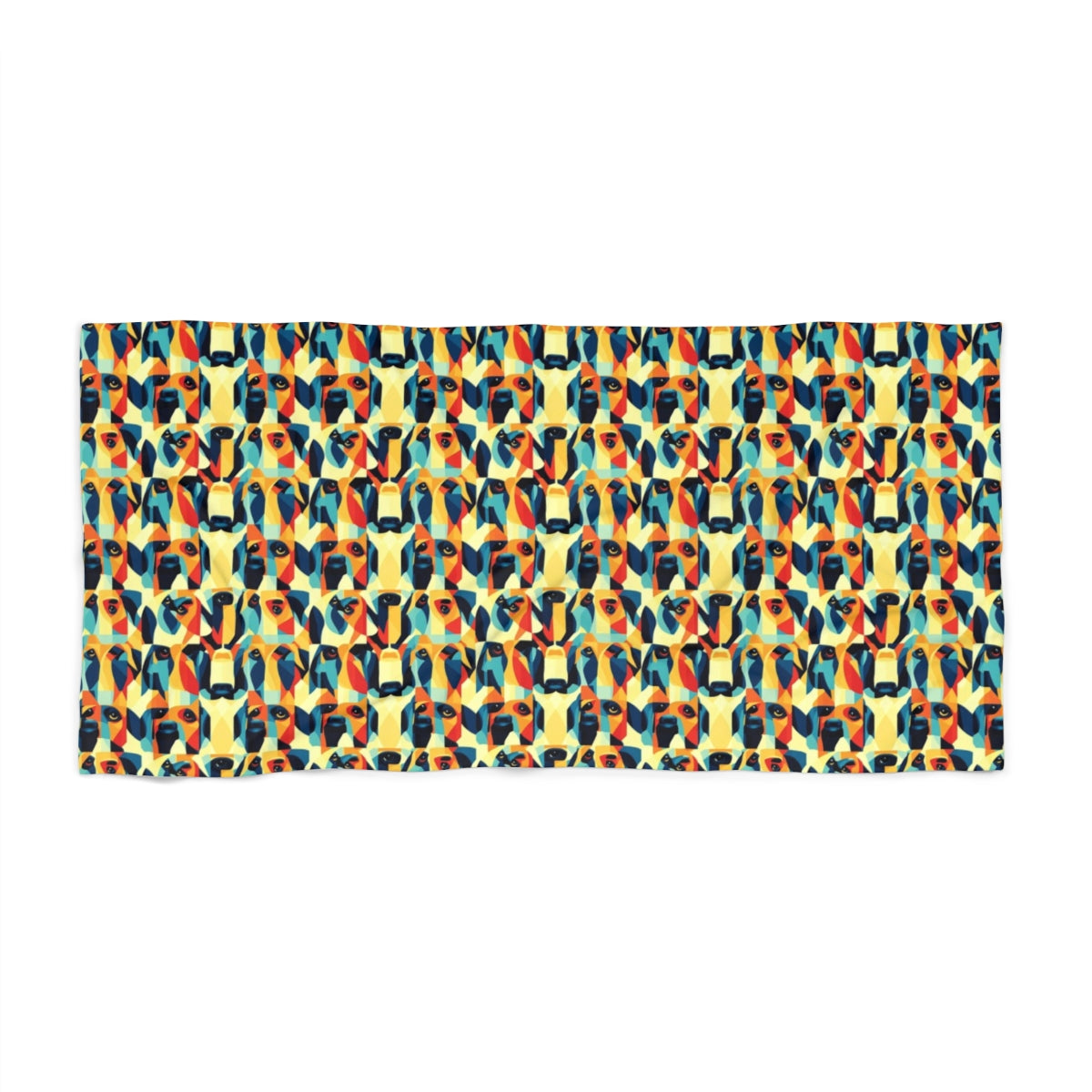 Orange Cubist Companions Beach Towel