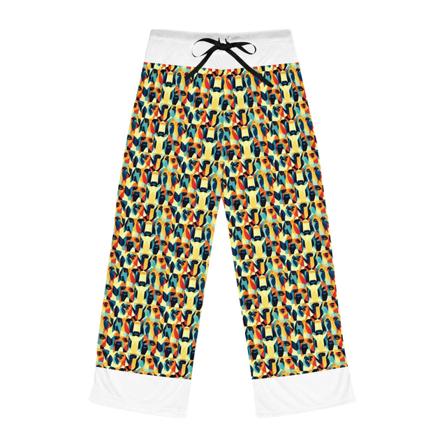 Orange Cubist Companions Pajama Pants