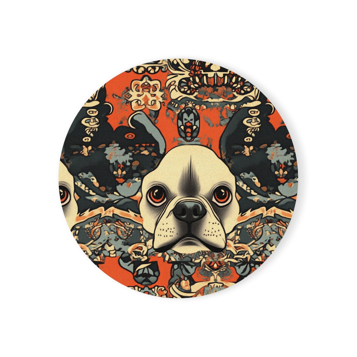 Ornamental Frenchie Tapestry Coasters