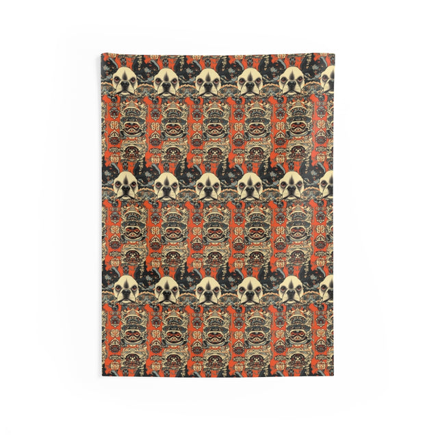Ornamental Frenchie Tapestry Wall Tapestry
