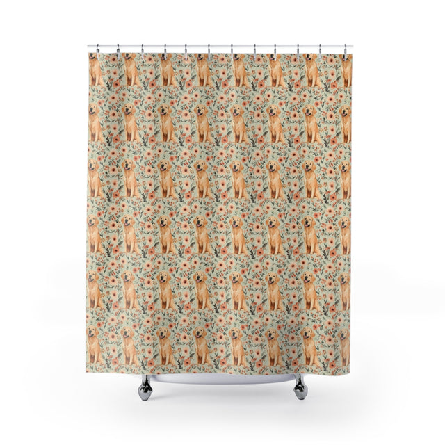 Peach Blossom Golden Hour Shower Curtain