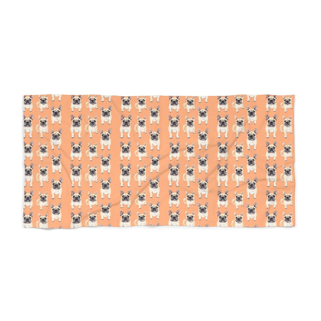 Peachy Keen Frenchies Beach Towel