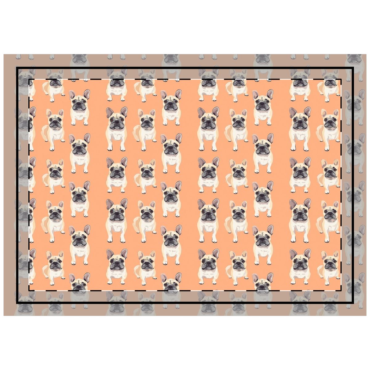 Peachy Keen Frenchies Throw Pillow