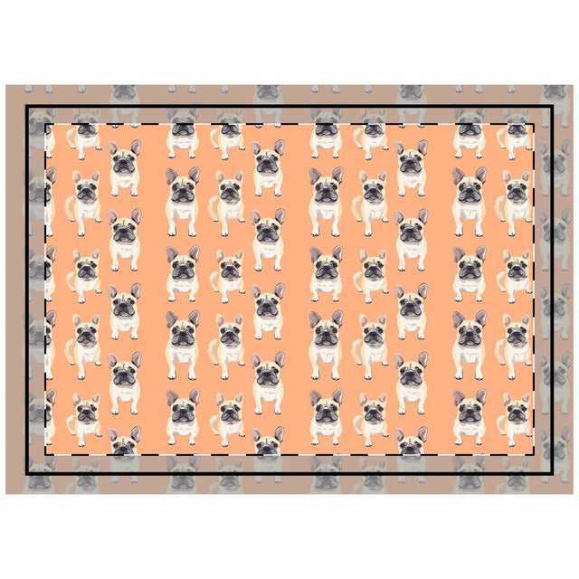 Peachy Keen Frenchies Throw Pillow