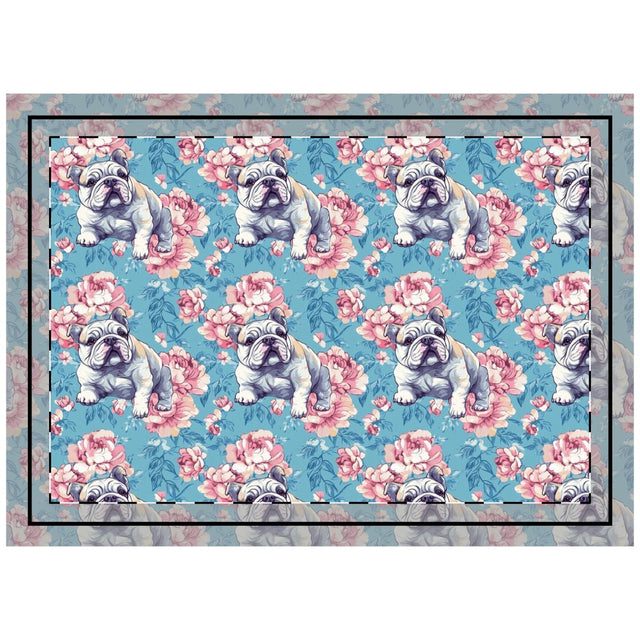 Peony Garden Bulldogs Throw Pillow