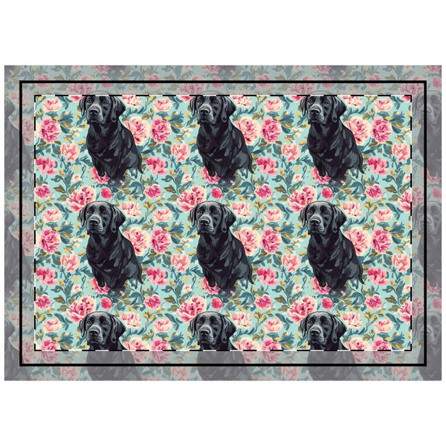 Peony Garden Labradors Throw Pillow