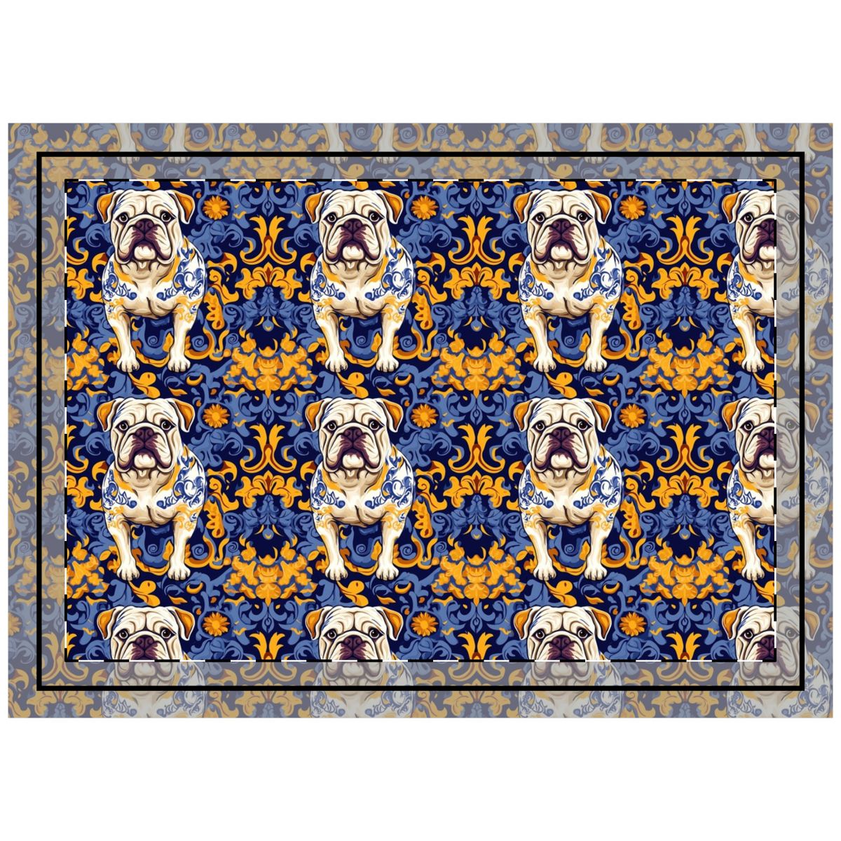 Periwinkle Royal Bulldogs Throw Pillow